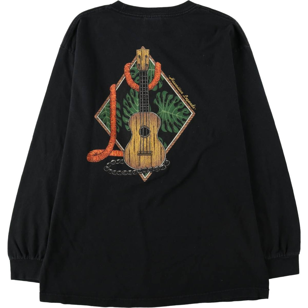 ALSTYLE Long T-Shirt, Men's Size L cotton black type Vintage Second Hand