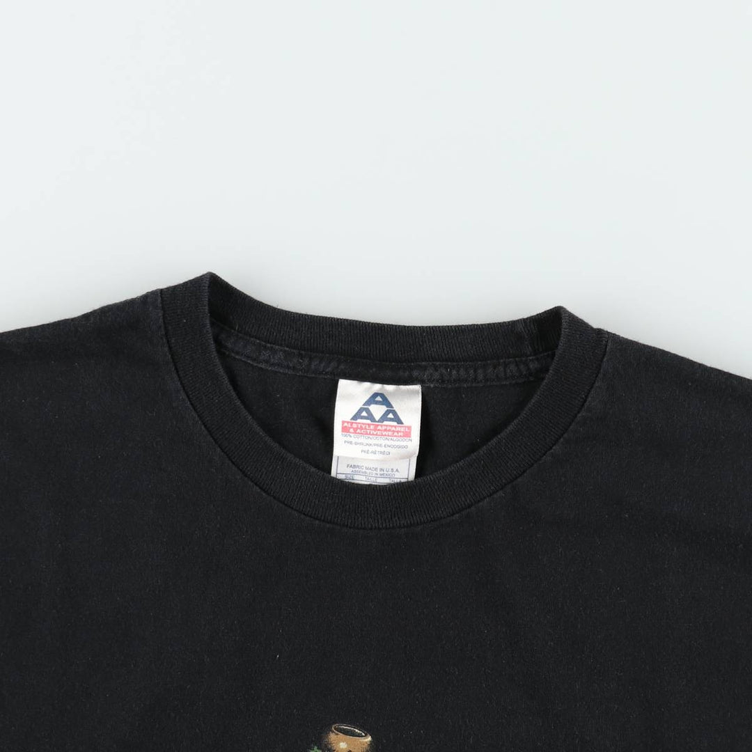 ALSTYLE Long T-Shirt, Men's Size L cotton black type Vintage Second Hand