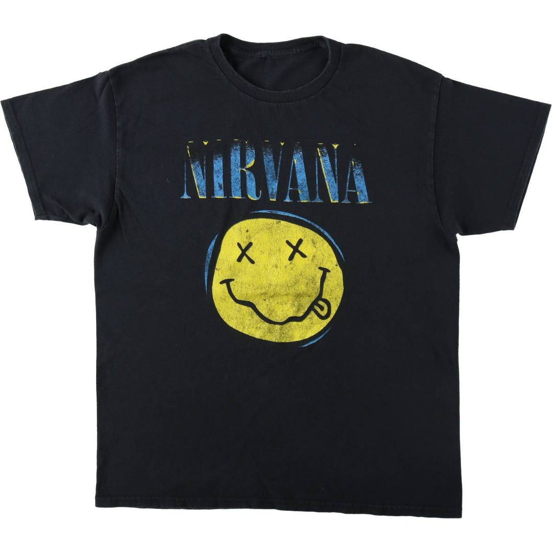 NIRVANA Nirvana Band T-shirt, Band T, Men's XL size unclear black type Vintage Second Hand
