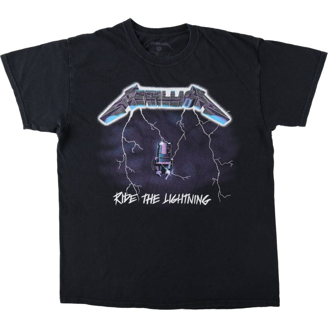 METALLICA Metallica Band T-shirt Band T Men's L size cotton black type Vintage Second Hand
