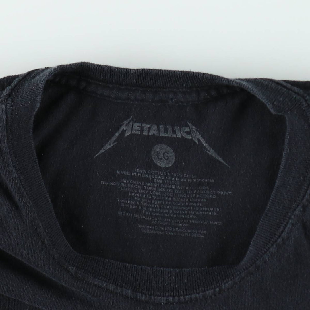 METALLICA Metallica Band T-shirt Band T Men's L size cotton black type Vintage Second Hand