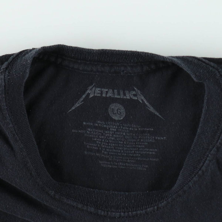 METALLICA Metallica Band T-shirt Band T Men's L size cotton black type Vintage Second Hand