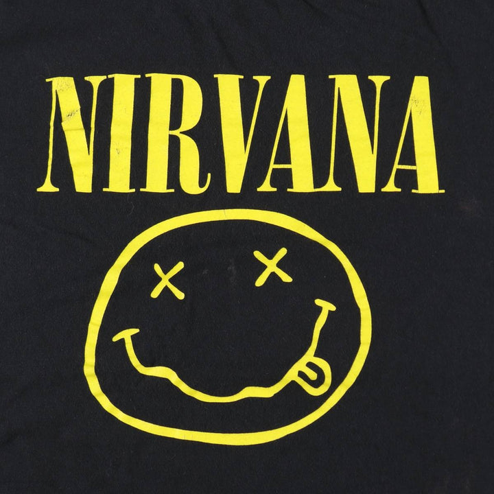 NIRVANA Nirvana Band T-shirt, Band T, Men's L size cotton black type Vintage Second Hand