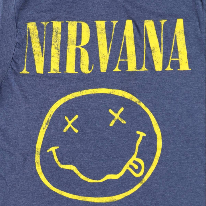 NIRVANA Nirvana Band T-shirt, Band T, Men's M size cotton blue type Vintage Second Hand