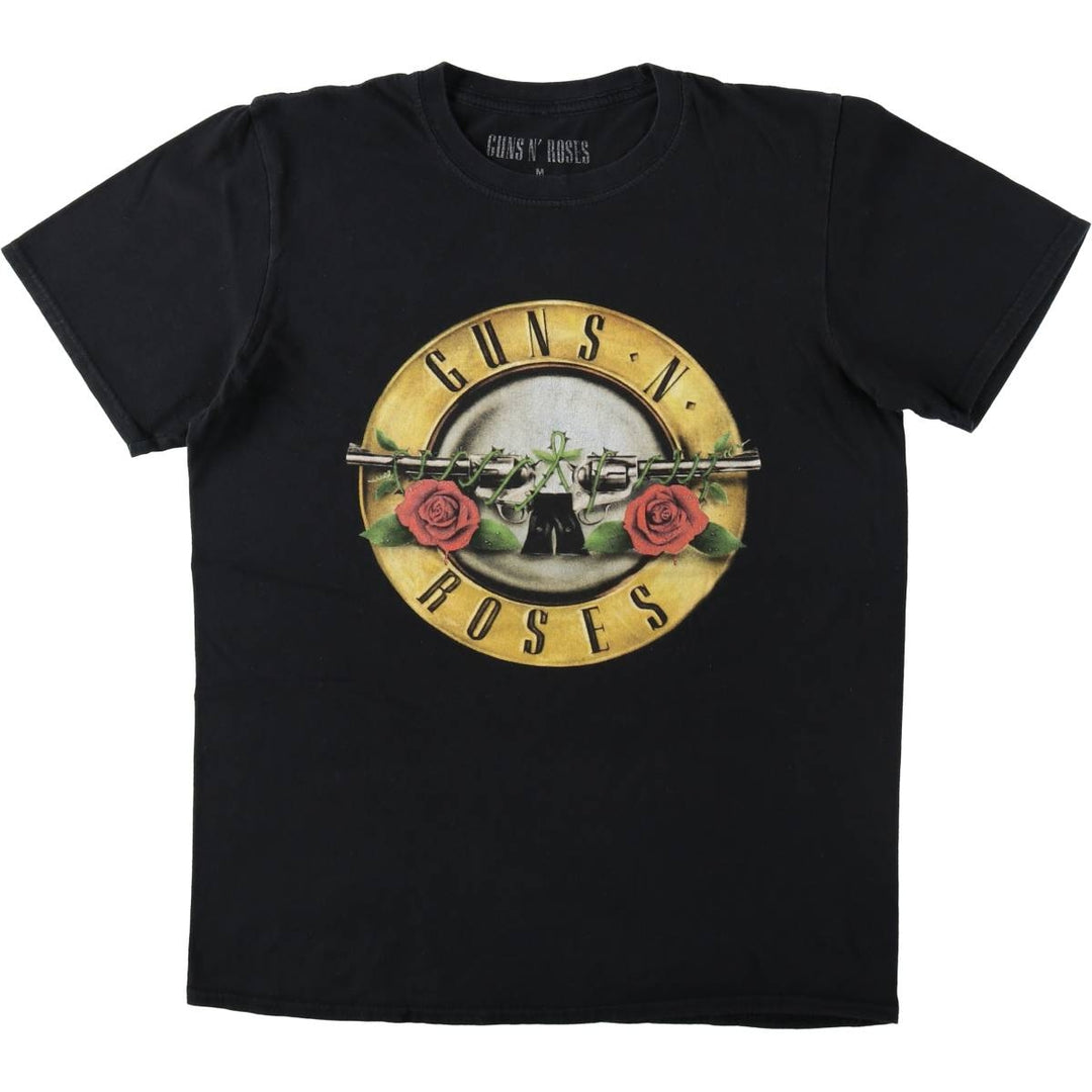 GUNS N' ROSES Guns N' Roses Band T-shirt Band Tee Men's M size cotton black type Vintage Second Hand