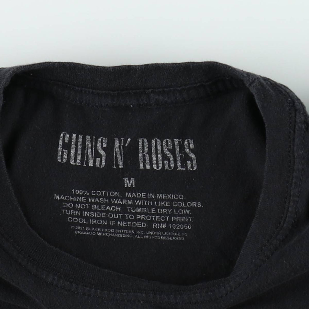 GUNS N' ROSES Guns N' Roses Band T-shirt Band Tee Men's M size cotton black type Vintage Second Hand