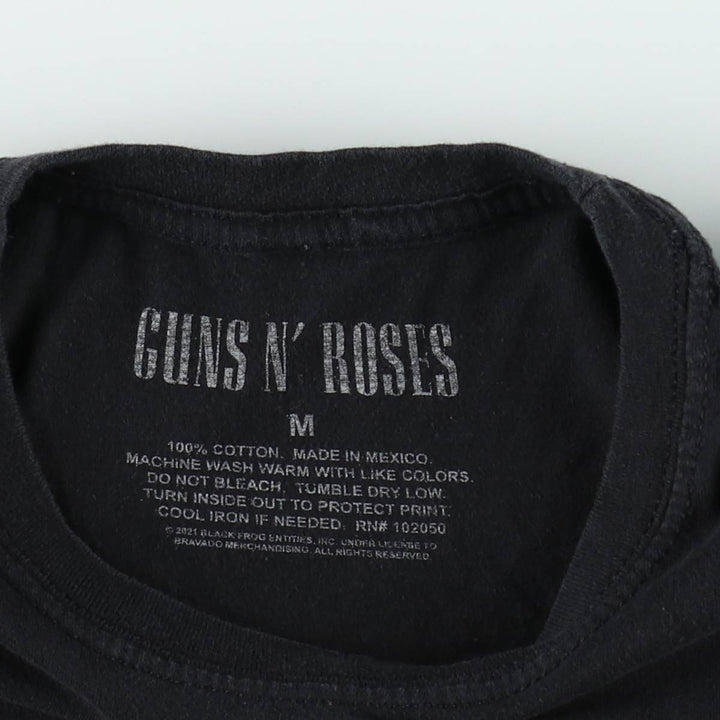 GUNS N' ROSES Guns N' Roses Band T-shirt Band Tee Men's M size cotton black type Vintage Second Hand