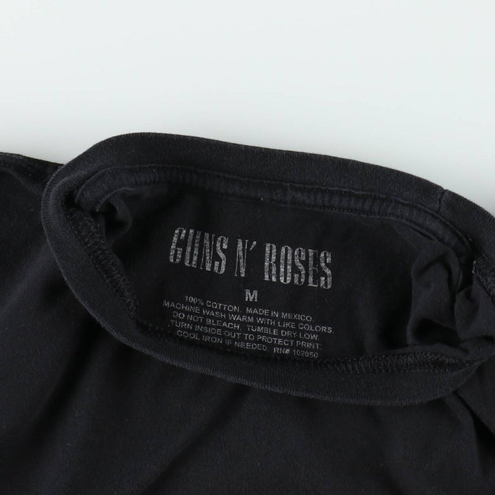 GUNS N' ROSES Guns N' Roses Band T-shirt Band Tee Men's M size cotton black type Vintage Second Hand