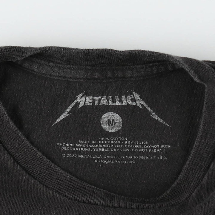 METALLICA Snake Print Python Pattern Band T-Shirt, Men's Size Medium cotton black type Vintage Second Hand