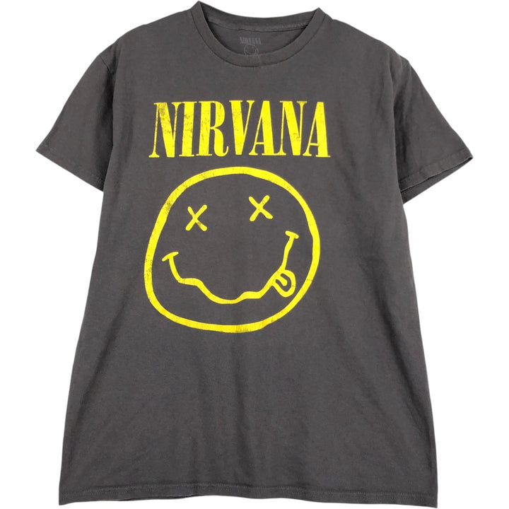 NIRVANA Nirvana Band T-shirt, Band T, Men's M size cotton gray type Vintage Second Hand