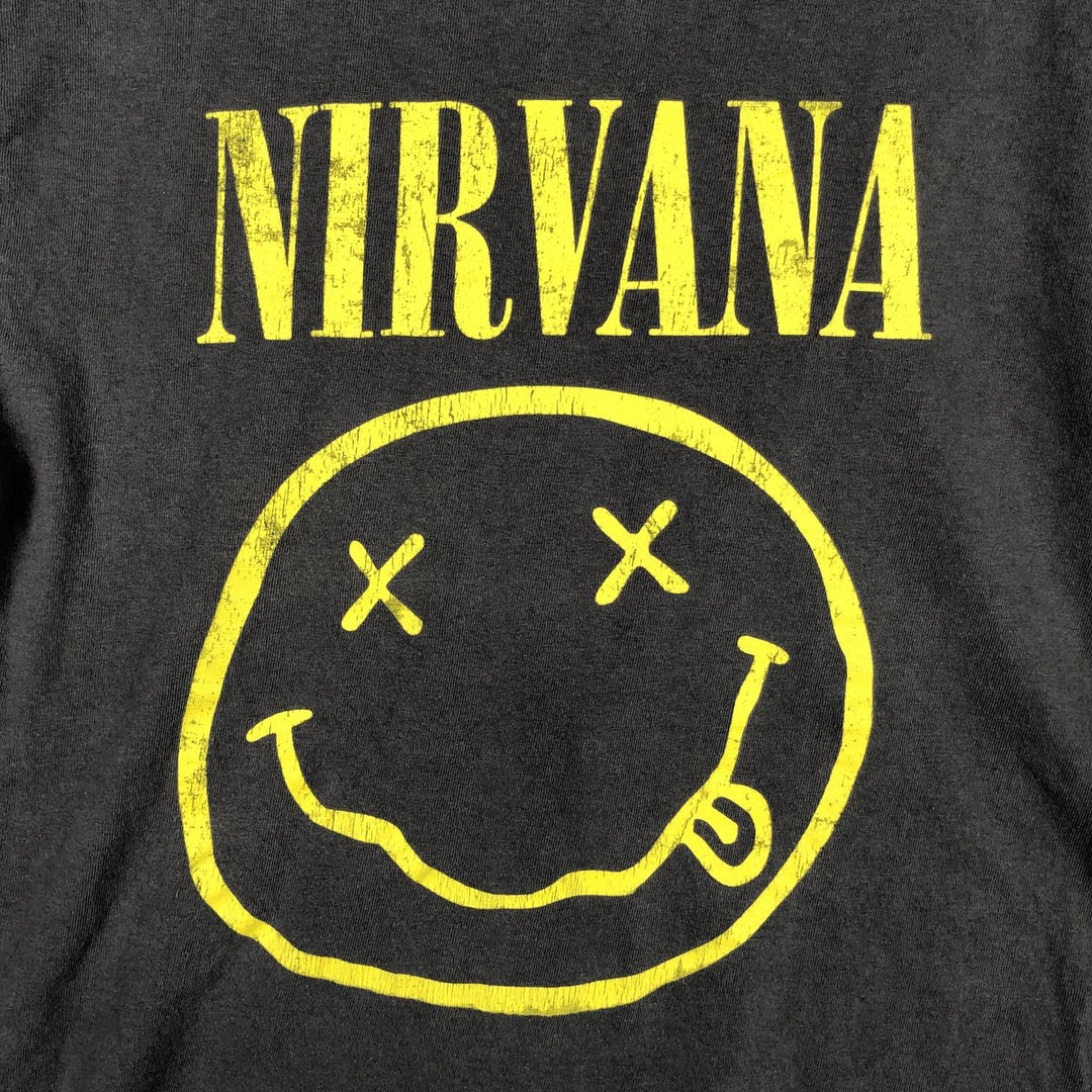 NIRVANA Nirvana Band T-shirt, Band T, Men's M size cotton gray type Vintage Second Hand