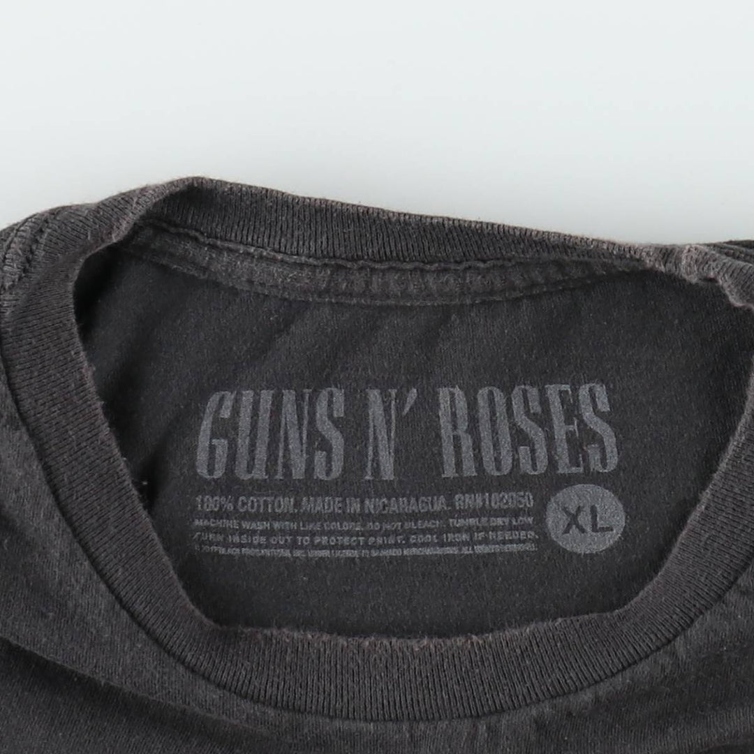 GUNS N' ROSES Guns N' Roses Band T-Shirt Band Tee Men's XL cotton Charcoal Vintage Second Hand