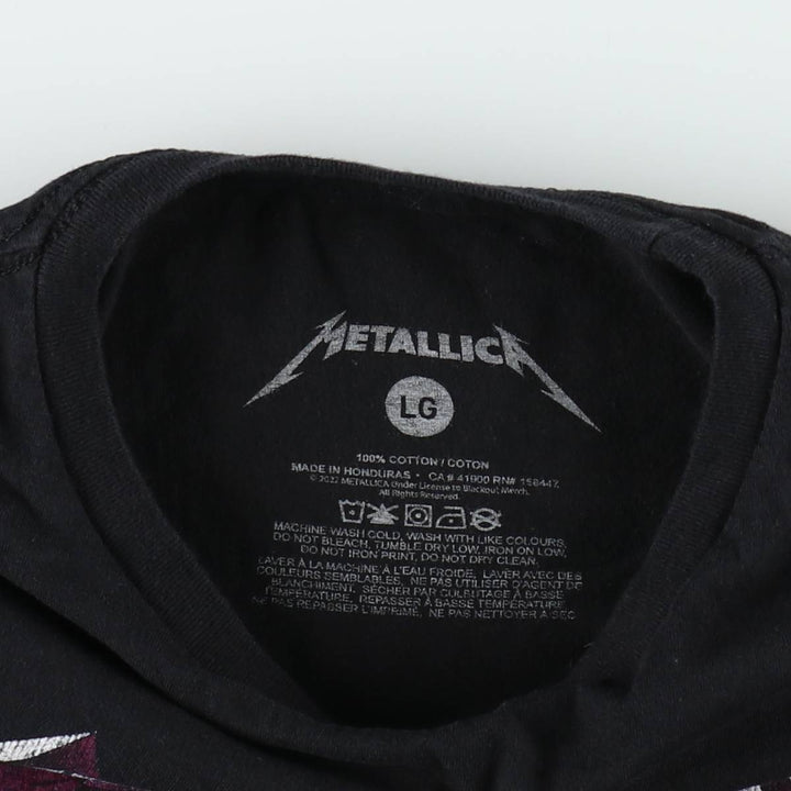 METALLICA Metallica Band T-shirt Band T Men's L size cotton black type Vintage Second Hand