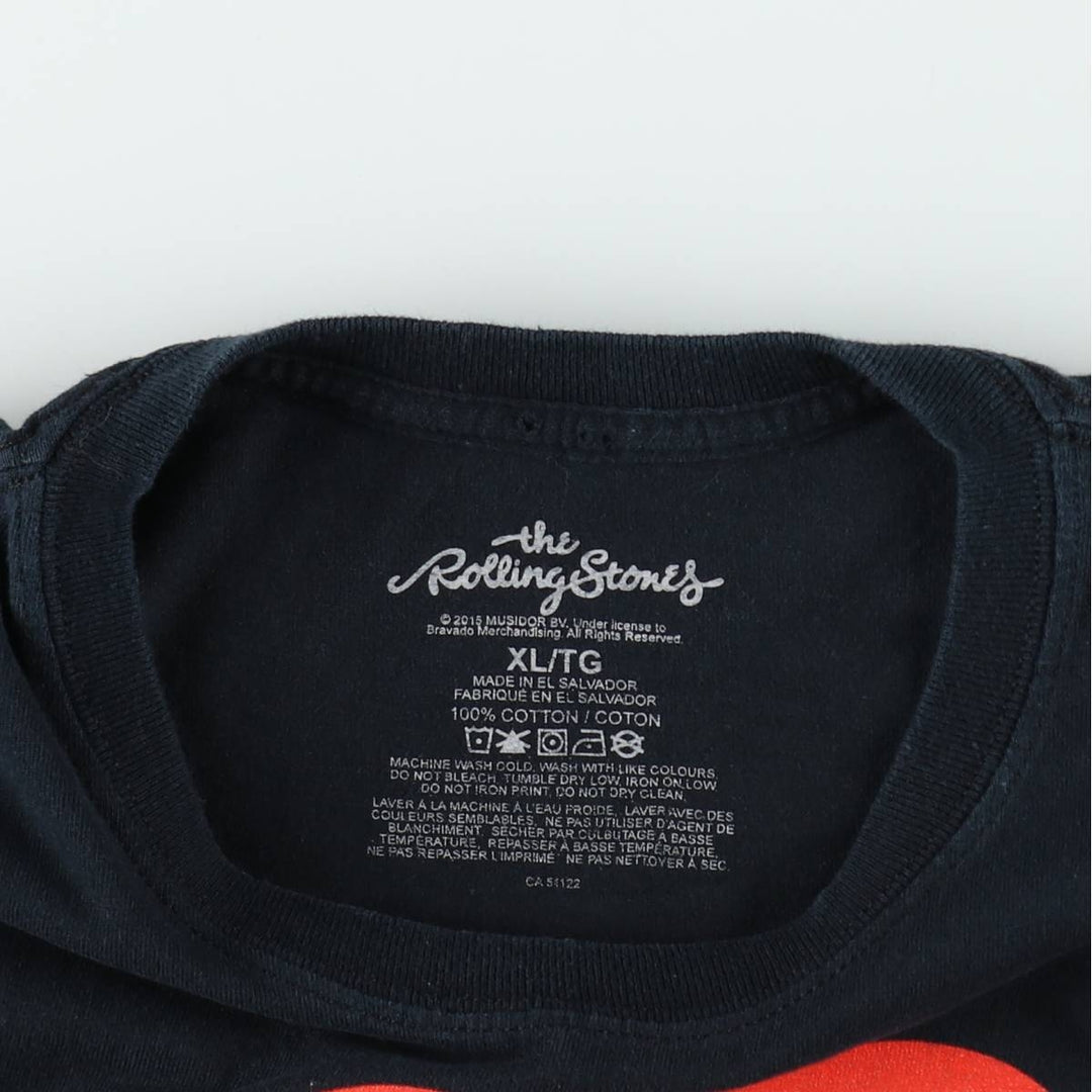 The Rolling Stones Band T-shirt, Men's XL cotton black type Vintage Second Hand
