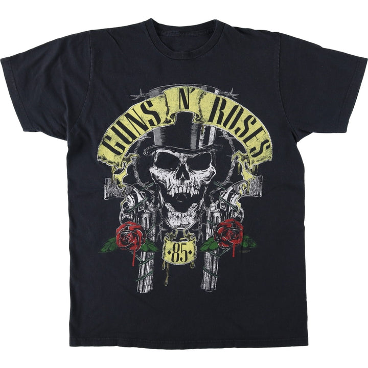 GUNS N' ROSES Skull Pattern Band T-shirt, Men's XL size unclear black type Vintage Second Hand