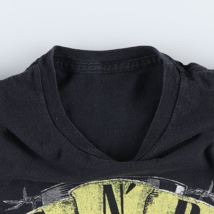 GUNS N' ROSES Skull Pattern Band T-shirt, Men's XL size unclear black type Vintage Second Hand