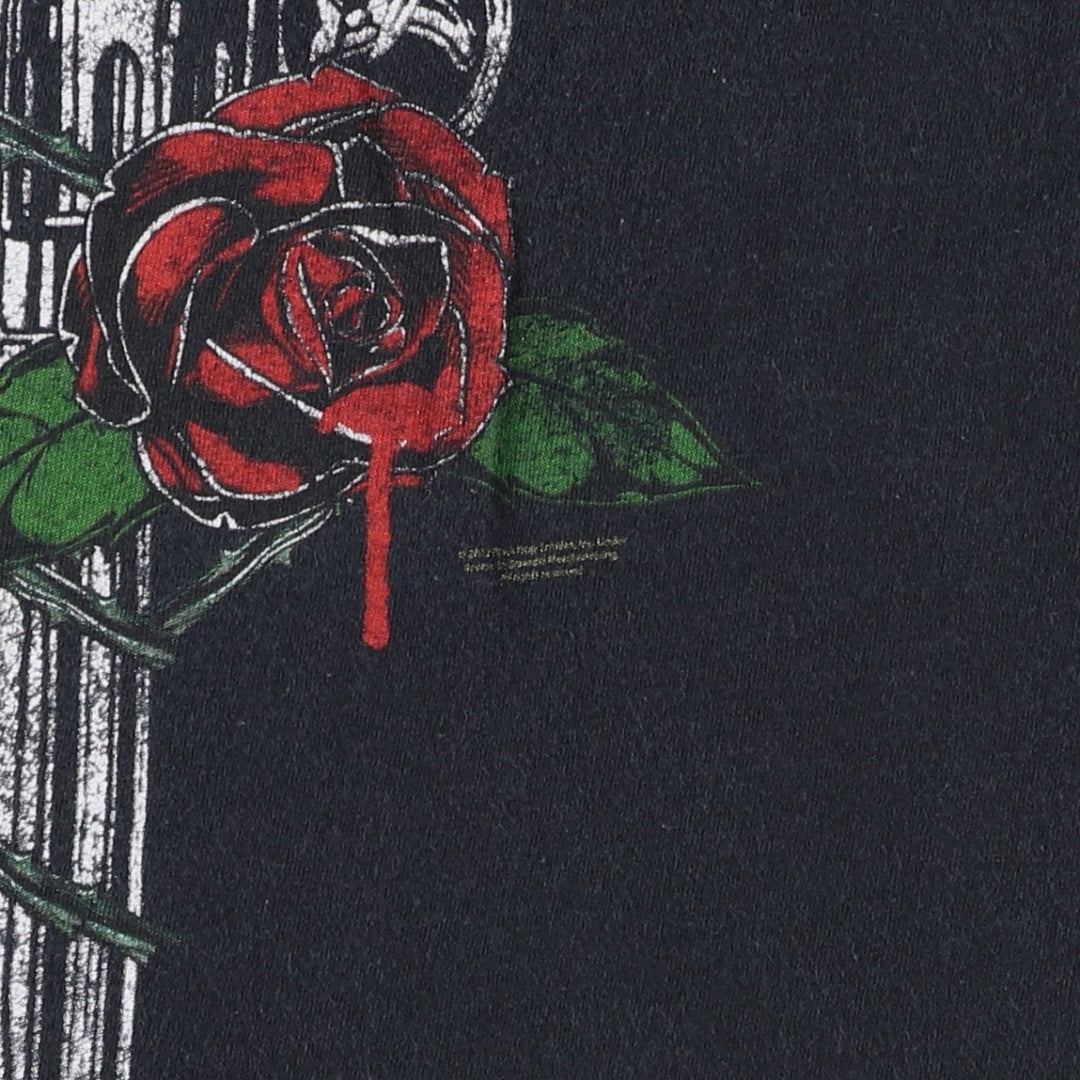 GUNS N' ROSES Skull Pattern Band T-shirt, Men's XL size unclear black type Vintage Second Hand