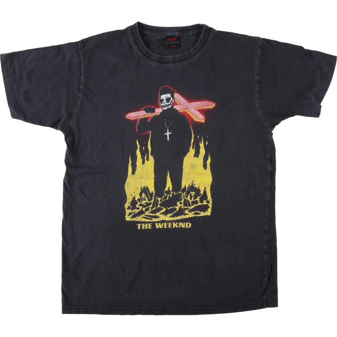 MIASPOTSWERRINC The Weeknd Band T-shirt (Men's size L) cotton black type Vintage Second Hand