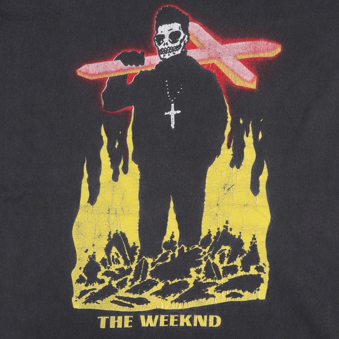 MIASPOTSWERRINC The Weeknd Band T-shirt (Men's size L) cotton black type Vintage Second Hand