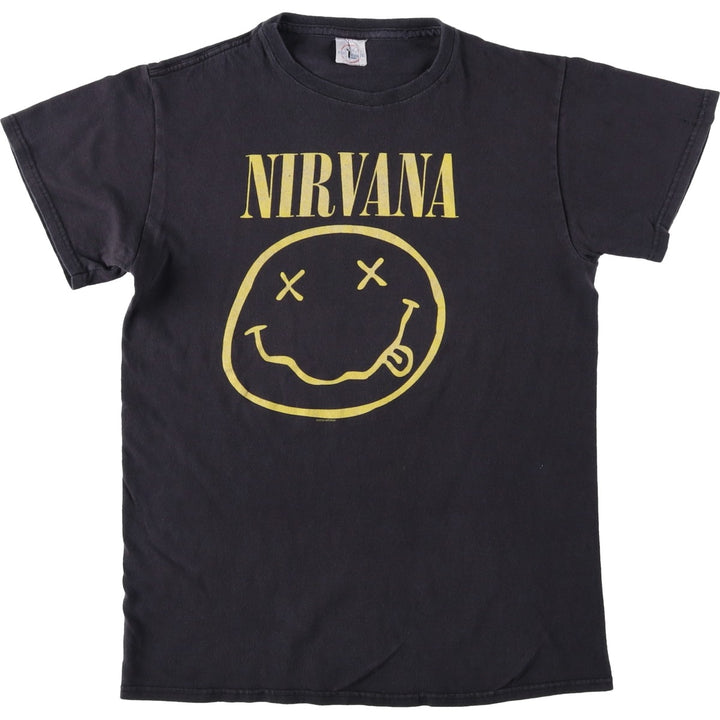 DELTA NIRVANA Band T-Shirt (Men's XL equivalent) unclear black type Vintage Second Hand
