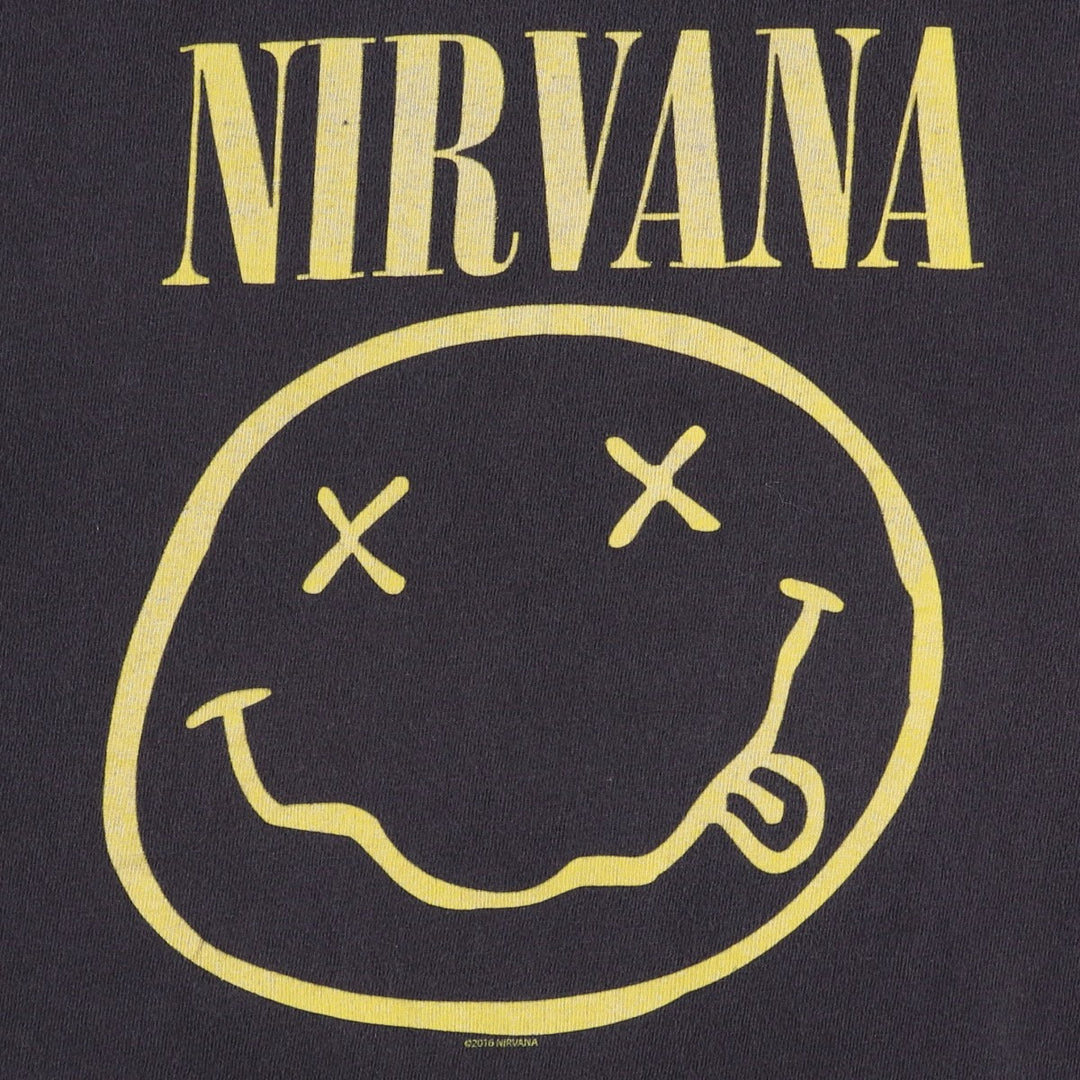 DELTA NIRVANA Band T-Shirt (Men's XL equivalent) unclear black type Vintage Second Hand
