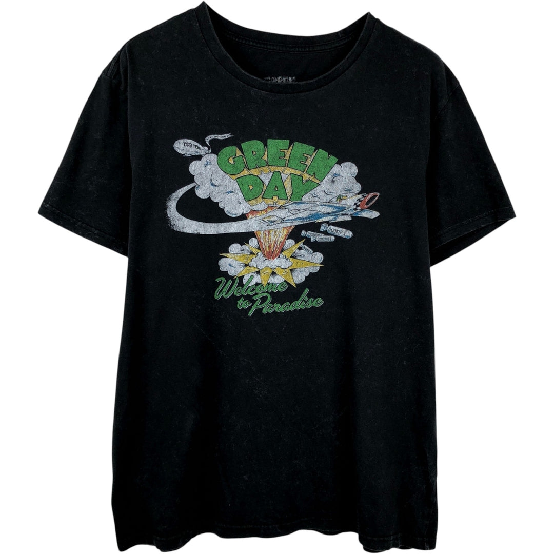 GREEN DAY Green Day Band T-shirt Band T Men's L size cotton black type Vintage Second Hand