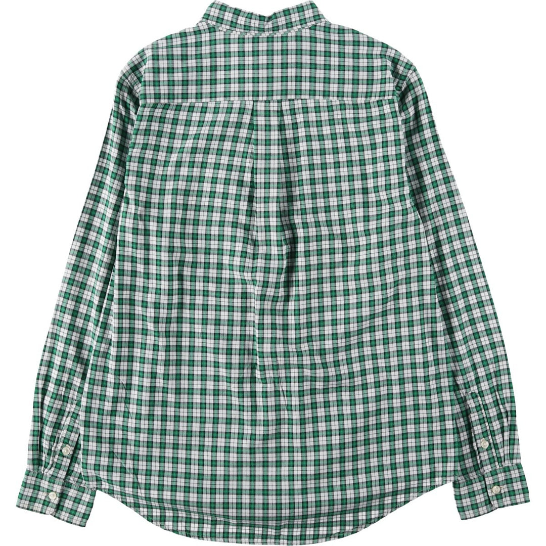 Ralph Lauren long-sleeved button-down check shirt, women's size XL. cotton green type Vintage Second Hand