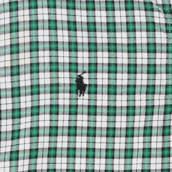 Ralph Lauren long-sleeved button-down check shirt, women's size XL. cotton green type Vintage Second Hand
