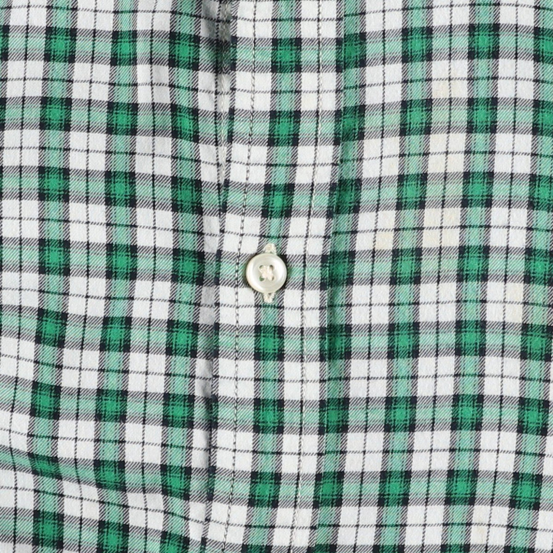 Ralph Lauren long-sleeved button-down check shirt, women's size XL. cotton green type Vintage Second Hand