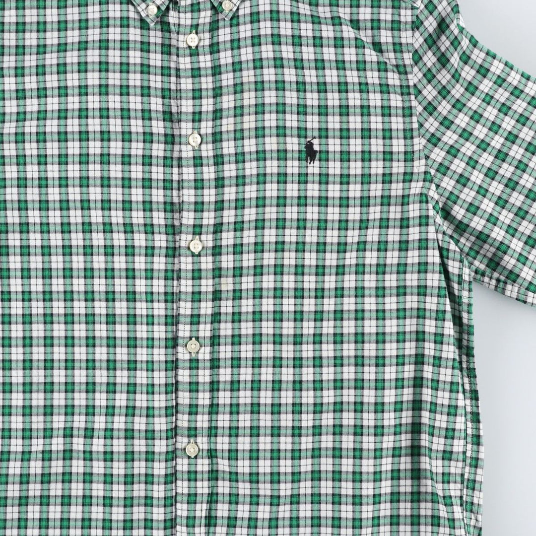 Ralph Lauren long-sleeved button-down check shirt, women's size XL. cotton green type Vintage Second Hand