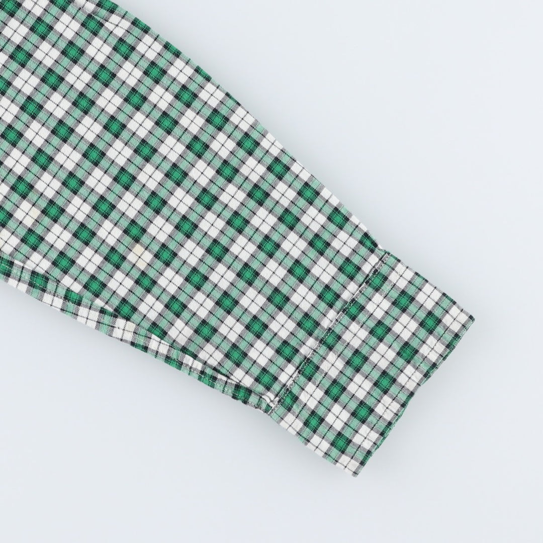 Ralph Lauren long-sleeved button-down check shirt, women's size XL. cotton green type Vintage Second Hand