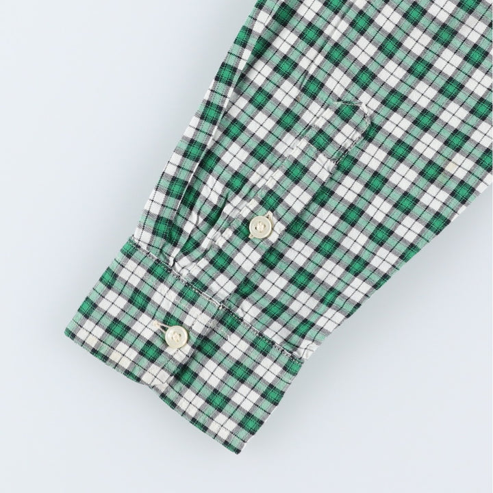 Ralph Lauren long-sleeved button-down check shirt, women's size XL. cotton green type Vintage Second Hand