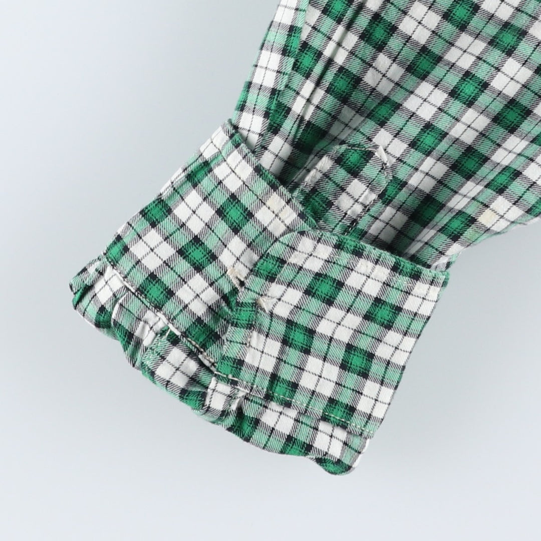 Ralph Lauren long-sleeved button-down check shirt, women's size XL. cotton green type Vintage Second Hand