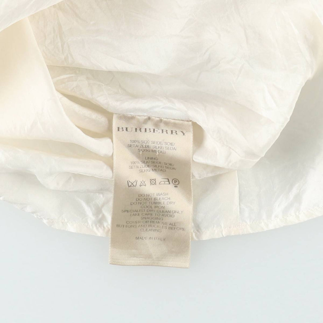 Burberry's BURBERRY LONDON Check Pattern Half-Length, Three-Quarter Sleeve, Flared Dress, Made in Italy, Women's Size M (approx.) silk white type Vintage Second Hand