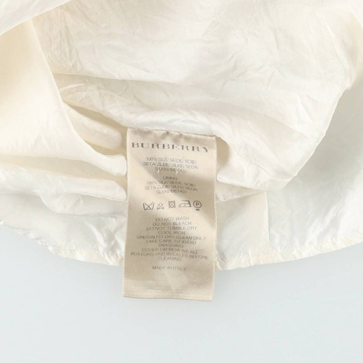 Burberry's BURBERRY LONDON Check Pattern Half-Length, Three-Quarter Sleeve, Flared Dress, Made in Italy, Women's Size M (approx.) silk white type Vintage Second Hand