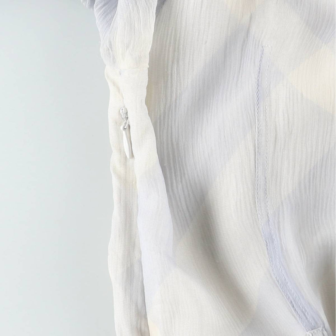 Burberry's BURBERRY LONDON Check Pattern Half-Length, Three-Quarter Sleeve, Flared Dress, Made in Italy, Women's Size M (approx.) silk white type Vintage Second Hand