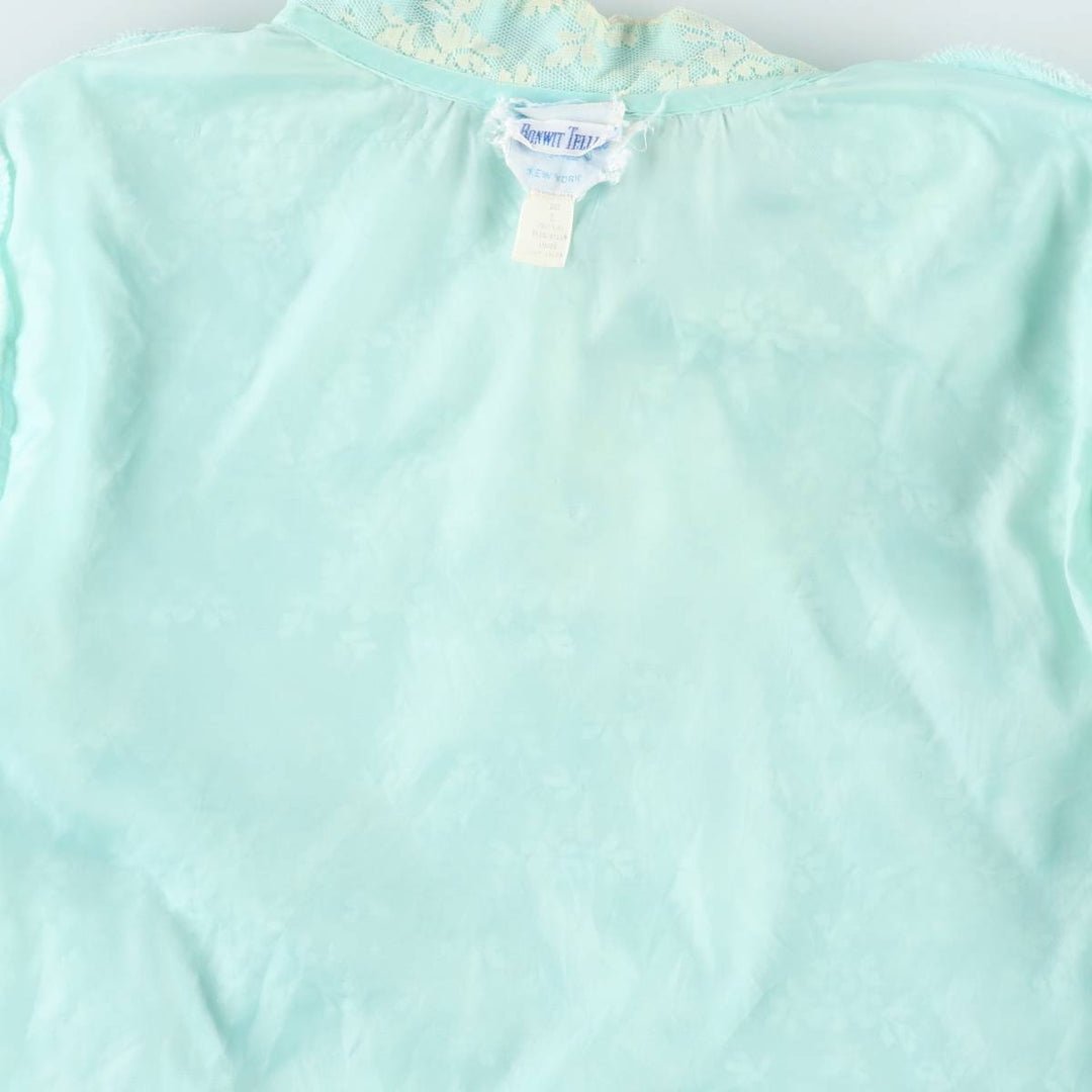 BONWIT TELLER Boutigue 3/4 Sleeve All-Over Lace Mao Collar Maxi Lingerie Dress (Women's Size L) Nylon Blue type light blue Vintage Second Hand