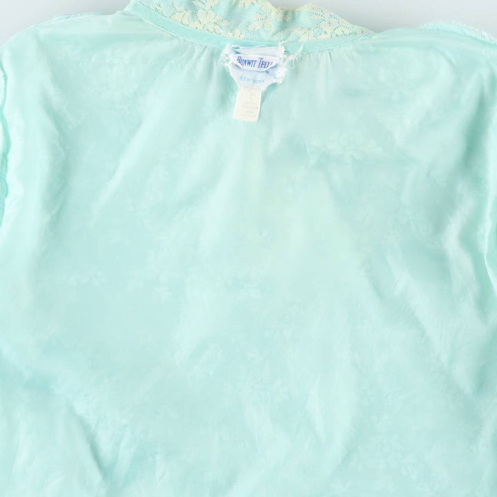 BONWIT TELLER Boutigue 3/4 Sleeve All-Over Lace Mao Collar Maxi Lingerie Dress (Women's Size L) Nylon Blue type light blue Vintage Second Hand