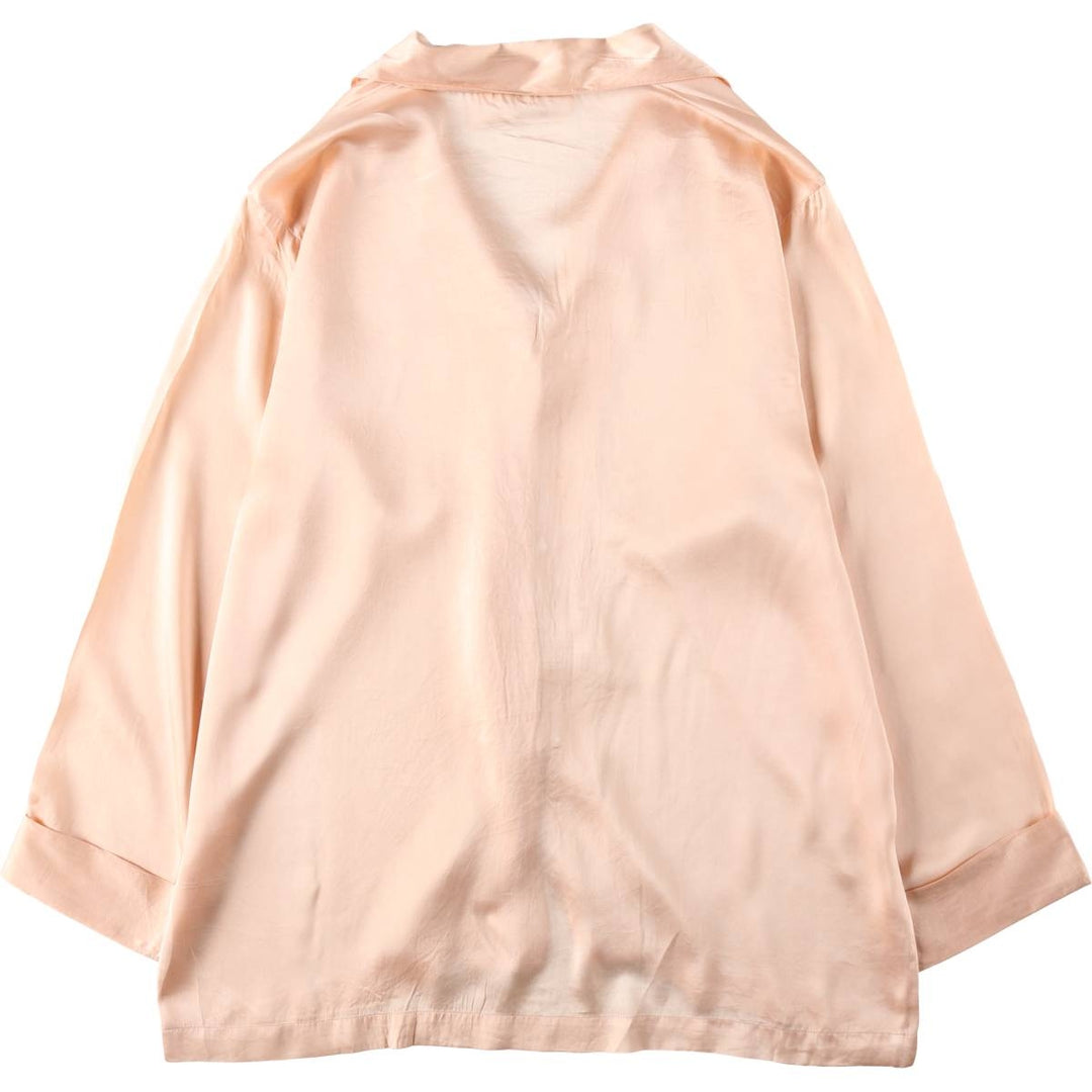 VICTORIA'S SECRET Open Collar Long Sleeve Silk Shirt, Boxy Shirt, Women's Size S (Equivalent), Vintage silk pink type Vintage Second Hand