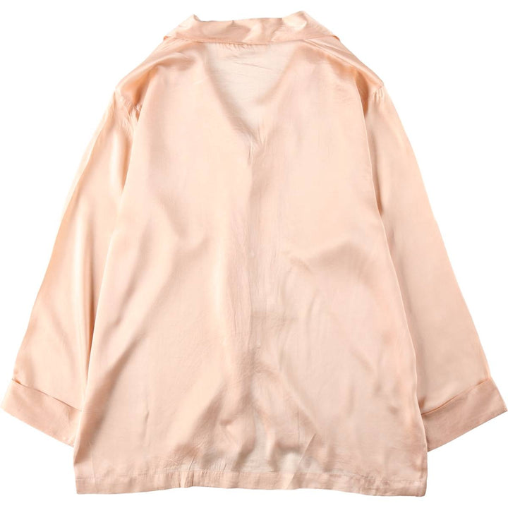 VICTORIA'S SECRET Open Collar Long Sleeve Silk Shirt, Boxy Shirt, Women's Size S (Equivalent), Vintage silk pink type Vintage Second Hand