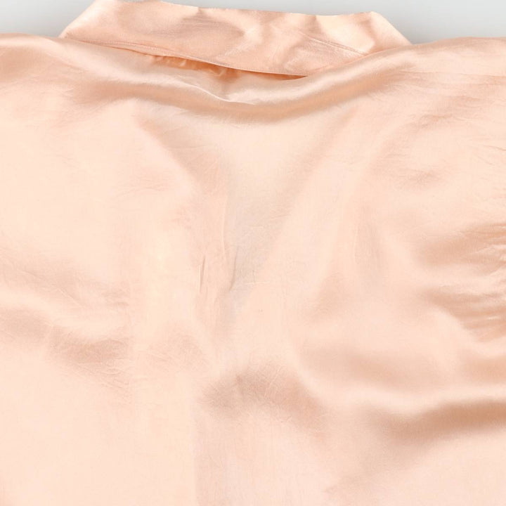 VICTORIA'S SECRET Open Collar Long Sleeve Silk Shirt, Boxy Shirt, Women's Size S (Equivalent), Vintage silk pink type Vintage Second Hand