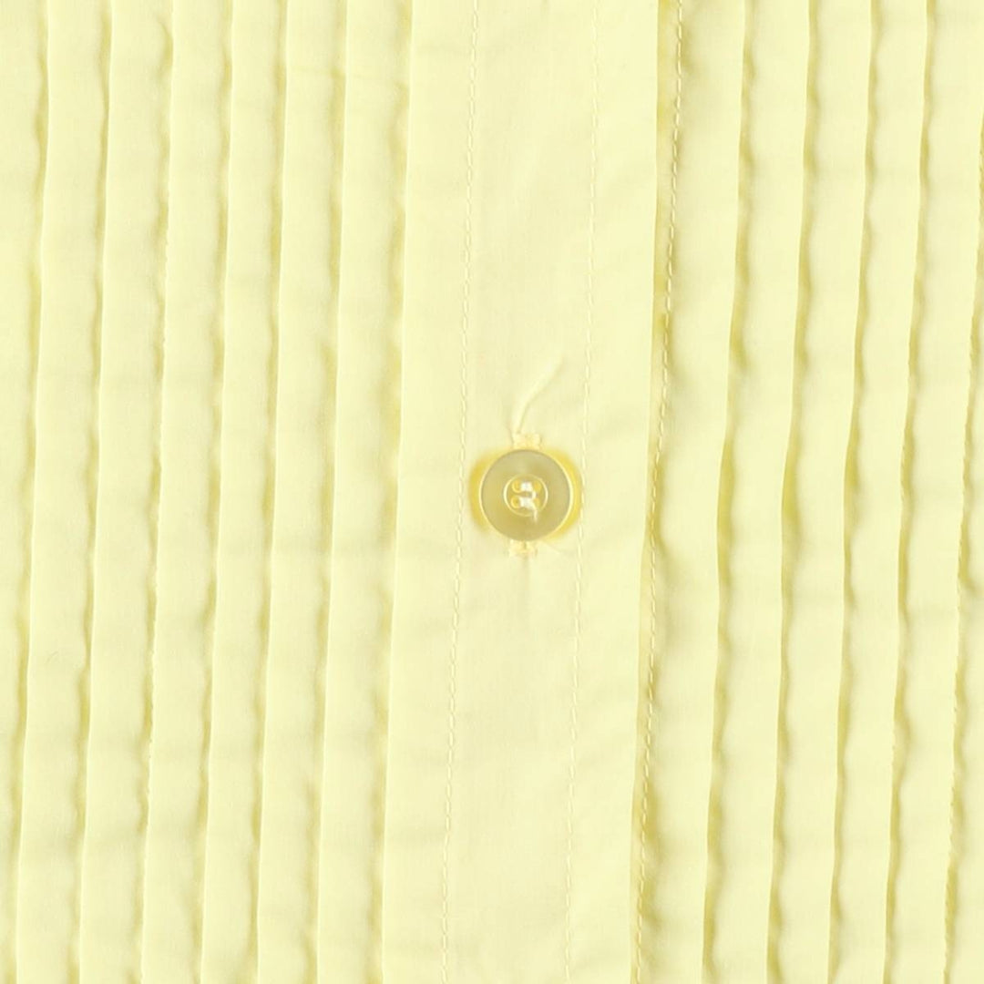1970'S Land 'n Sea Long-Sleeve Polyester Boxy Shirt, Made in USA, Women's Size M (Equivalent), Vintage polyester lemon yellow Vintage Second Hand