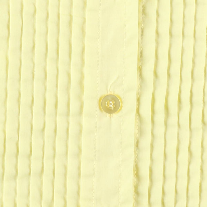 1970'S Land 'n Sea Long-Sleeve Polyester Boxy Shirt, Made in USA, Women's Size M (Equivalent), Vintage polyester lemon yellow Vintage Second Hand