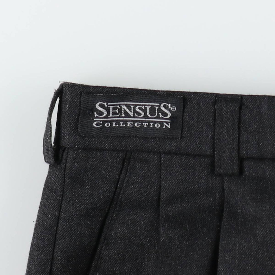 SENSUS Two-Pleat Slacks Pants, Men's W32 (approx.) unclear black type Vintage Second Hand