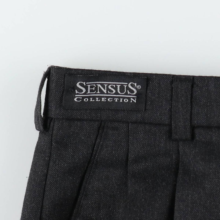 SENSUS Two-Pleat Slacks Pants, Men's W32 (approx.) unclear black type Vintage Second Hand