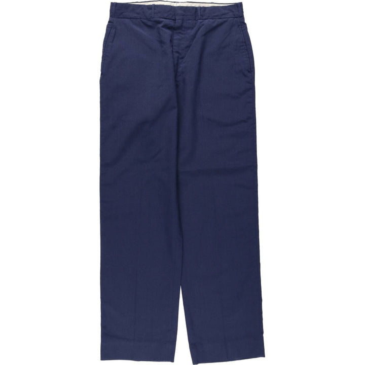 1970'S US Military Issue Poly/Wool Pants, Made in USA, Size 34x34 (Regular, equivalent to men's W33), Vintage polyester navy blue type Vintage Second Hand
