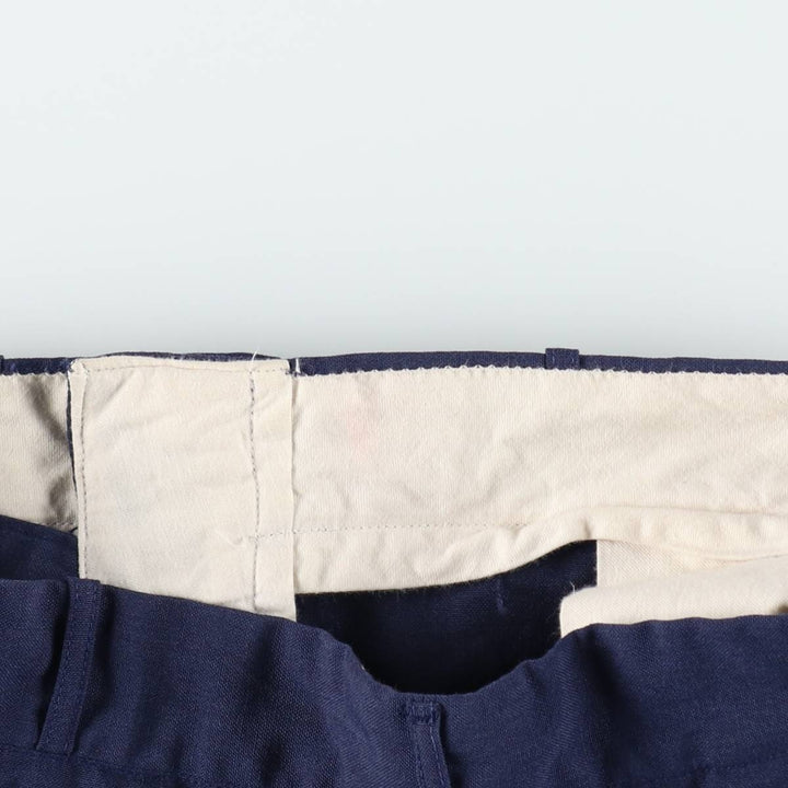 1970'S US Military Issue Poly/Wool Pants, Made in USA, Size 34x34 (Regular, equivalent to men's W33), Vintage polyester navy blue type Vintage Second Hand