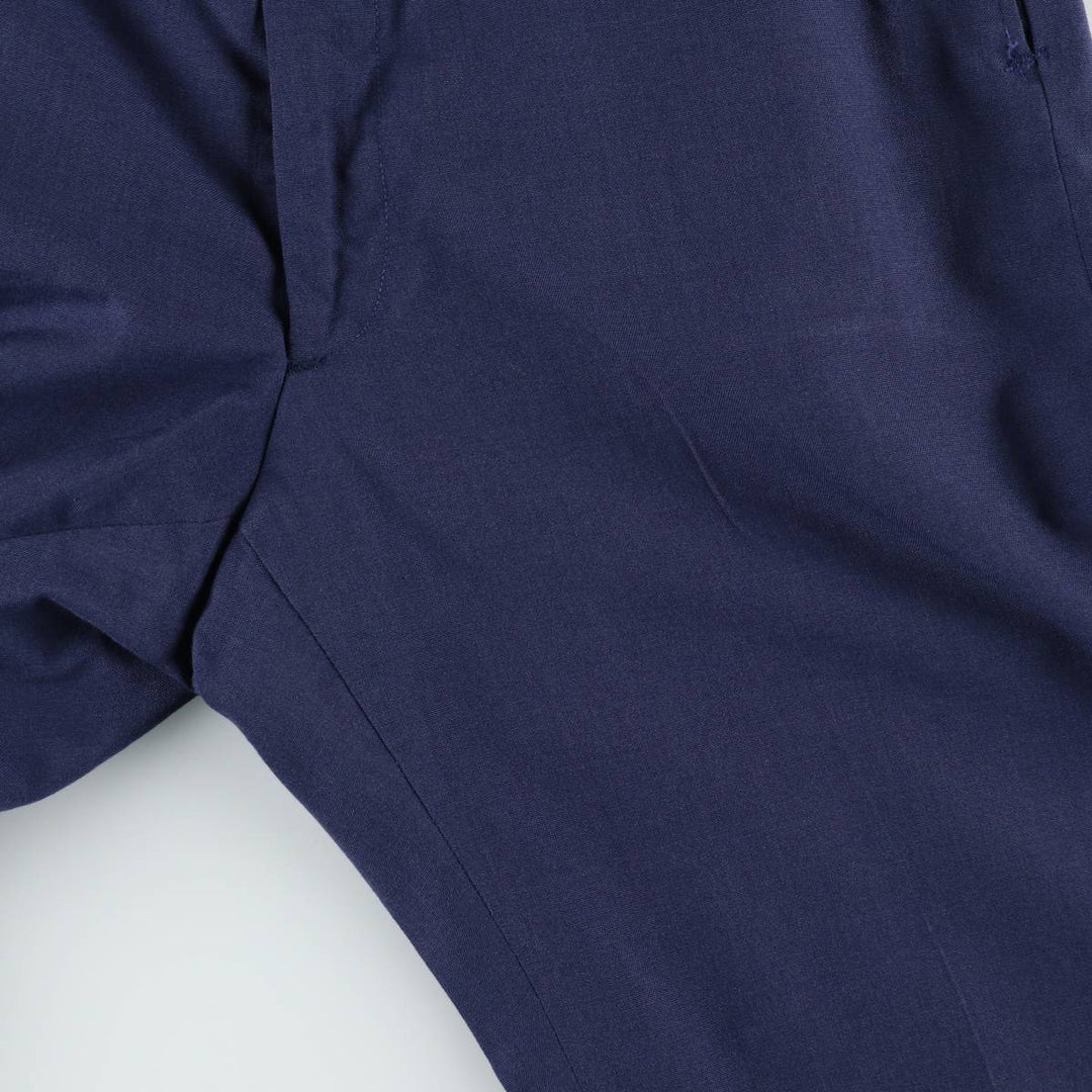 1970'S US Military Issue Poly/Wool Pants, Made in USA, Size 34x34 (Regular, equivalent to men's W33), Vintage polyester navy blue type Vintage Second Hand