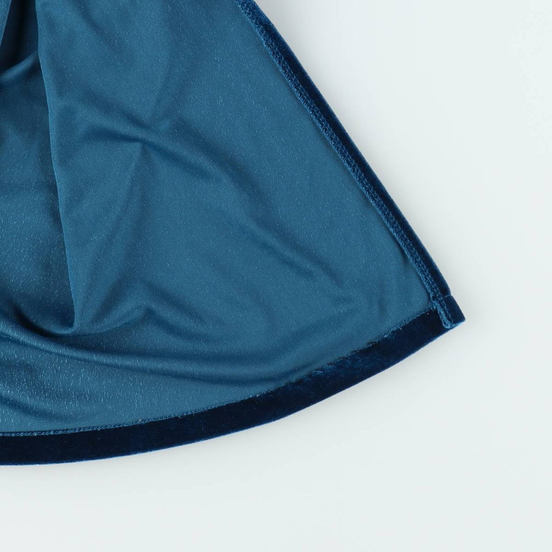 Velour long camisole dress, women's size M equivalent. unclear blue type Vintage Second Hand