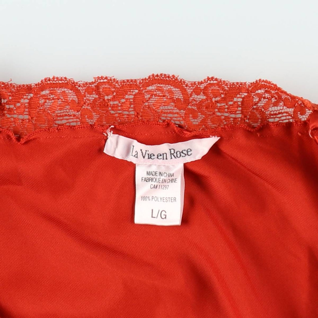 La Vie en Rose Mini Lingerie Camisole Dress Slip Dress Women's Size L (approx.) Vintage polyester red type Vintage Second Hand